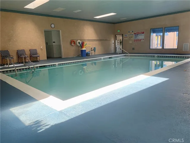 Spacious indoor pool is right outside your door.