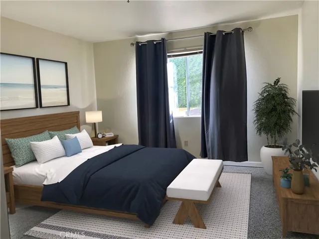 Virtually staged pic of the bedroom.