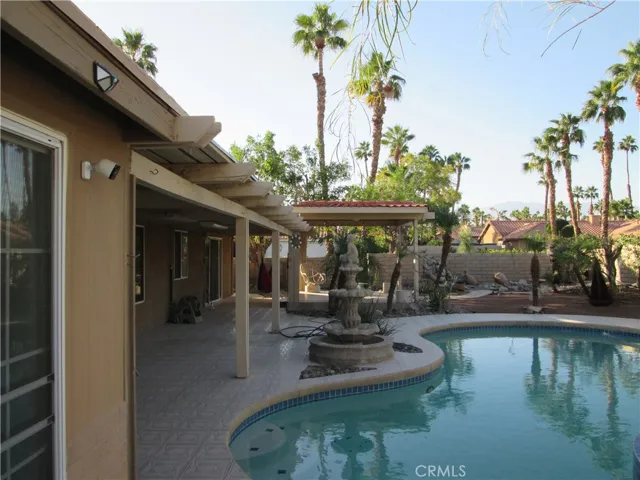 wide covered patio