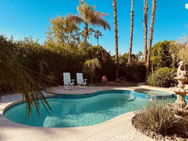 pool is west of the house