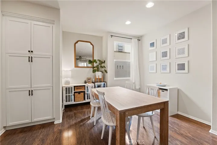 The Dining area has a very large built in cabinet for extra storage.