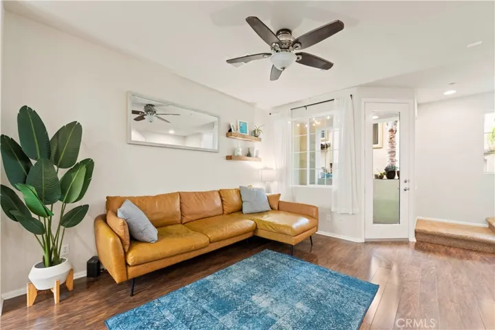 The french door leads to the balcony for added space.