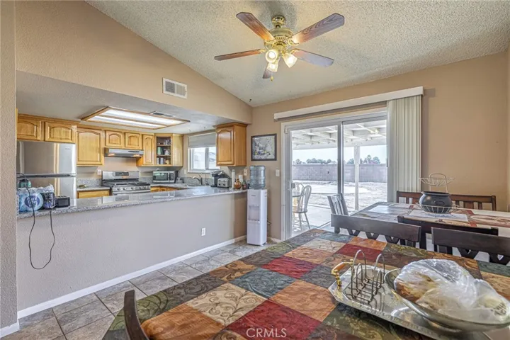 Dining Room with Sliding Door to Back Yard