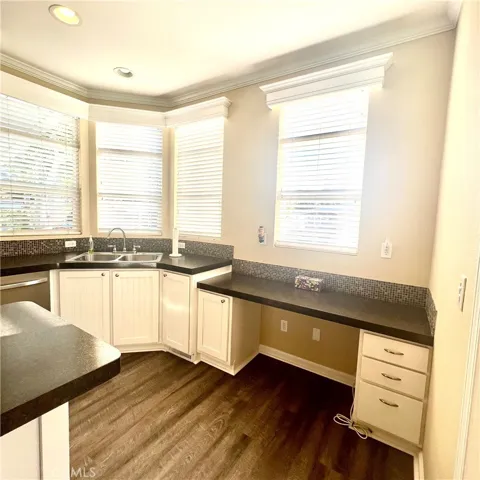 Desk in kitchen