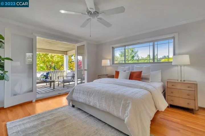 Spacious primary suite with view