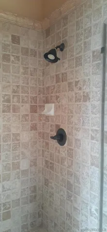 Shower in backyard bathroom