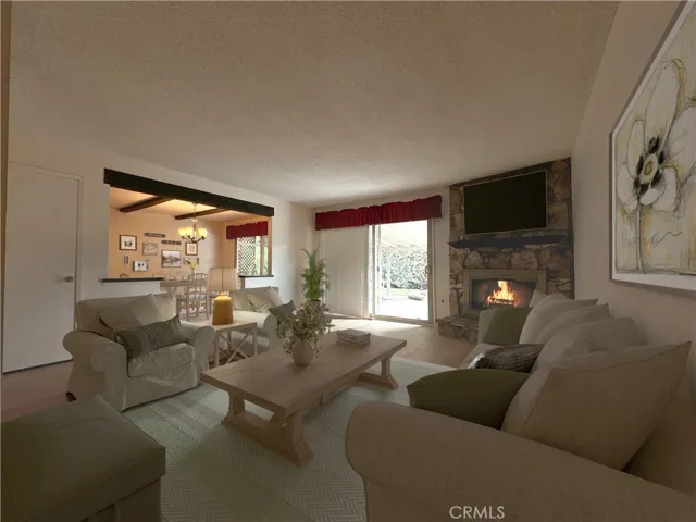 Living Room - Photo Taken with iPhone 15 - virtually staged
