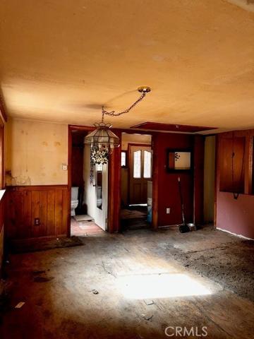 main level looking at kitchen & bath