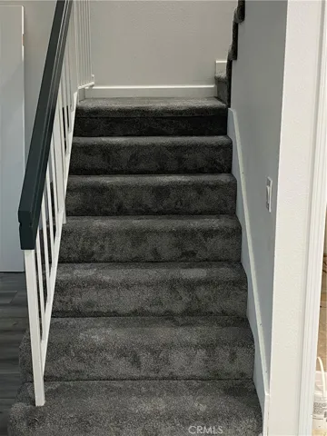 Brand new carpeted stairway