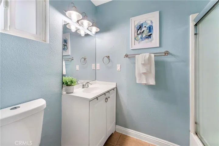 Private en-suite. Prior owners made this bathroom for the bedroom. Otherwise, there was once a doorway that was accessible from the entry.