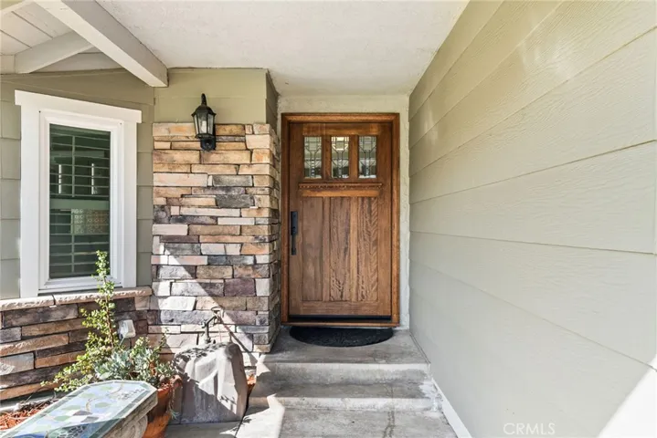 Custom wooden front door.