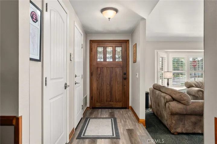 Interior custom wooden door.  It's a work of art.
