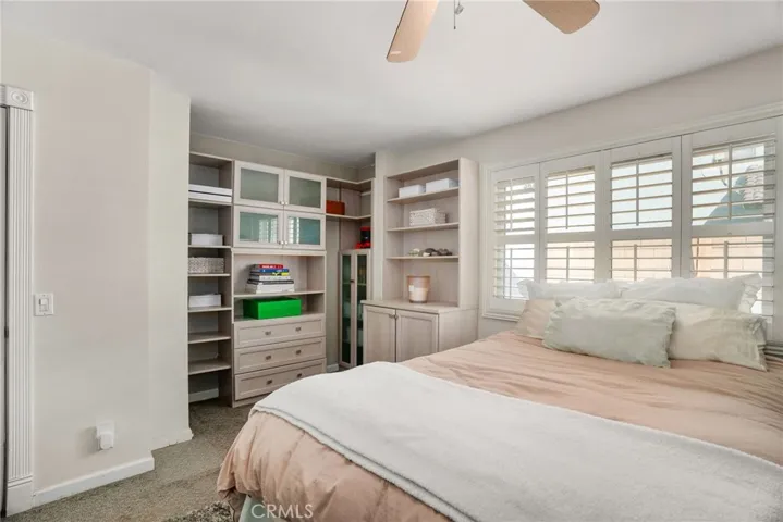 Guest Bedroom with built-in cabinets.