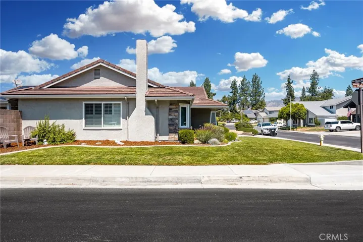 Home on corner lot.  View facing north.