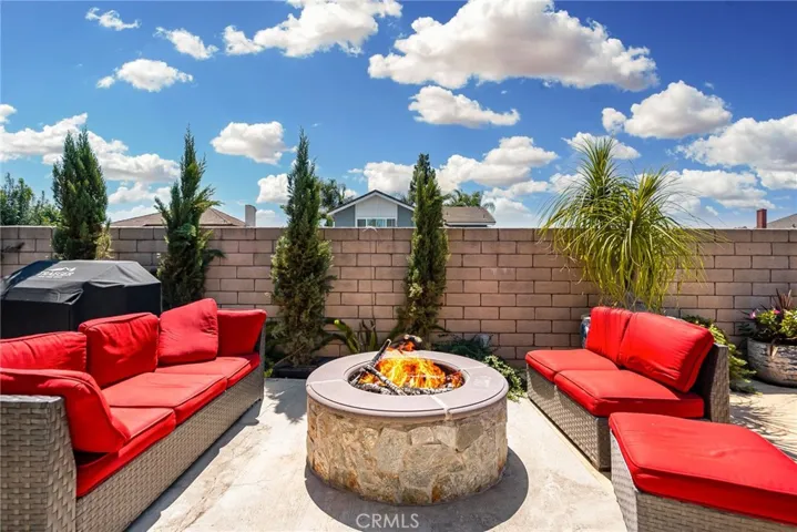 Backyard fire pit for entertainment.