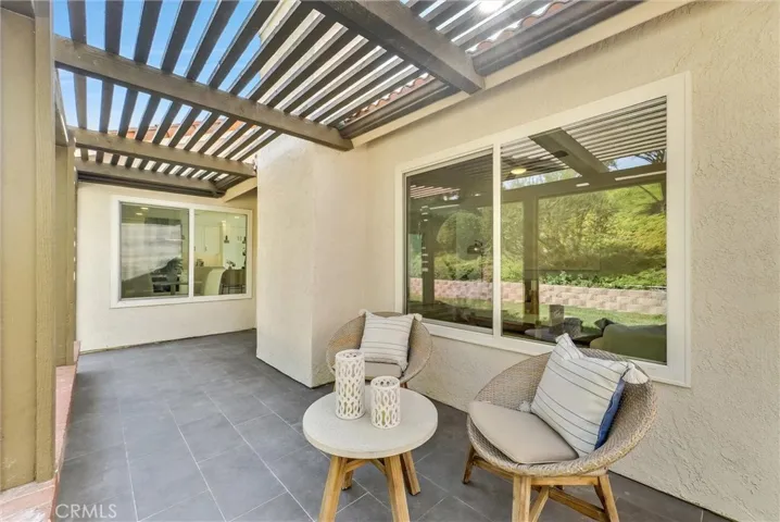 Custom tiled patio out back