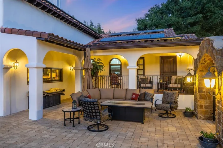 Backyard patio that overlooks the pool.