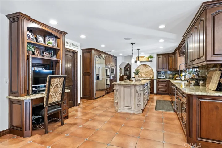 Kitchen showing the built-in work station. There is also a spacious walk-in pantry.