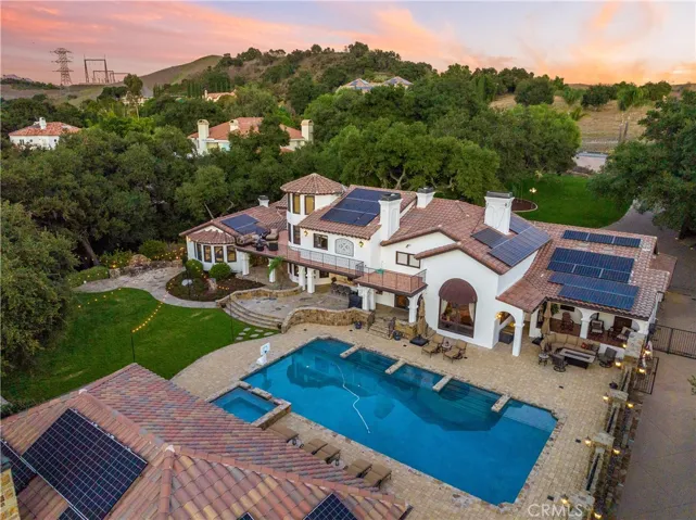 Drone view from behind the cabana.