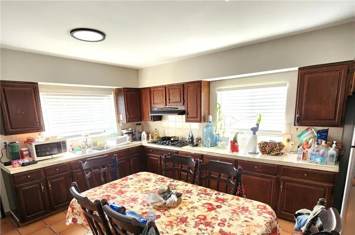 Big kitchen with plenty of cabinet space.