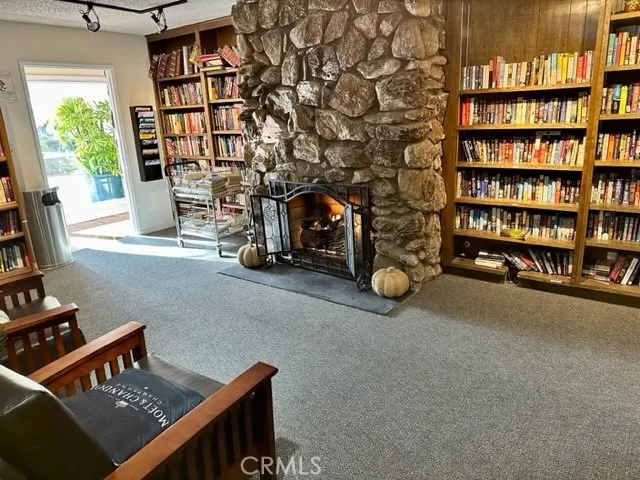 Enjoy a book by the fire in clubhouse
