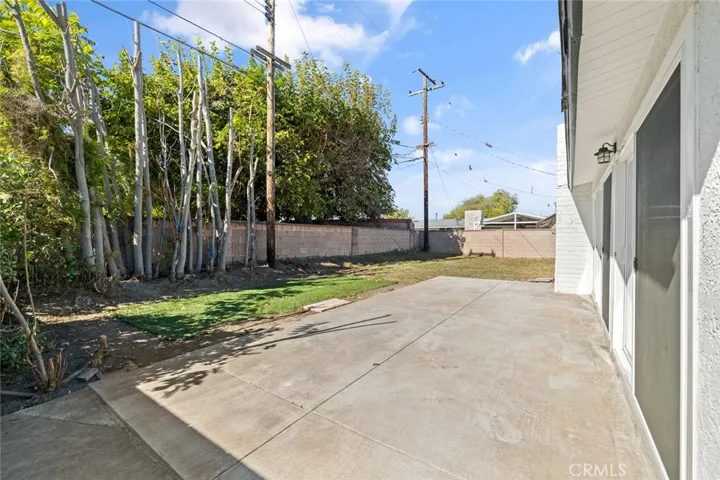 Large backyard.