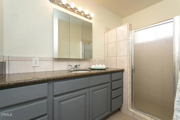 Bathroom #2 with tile flooring