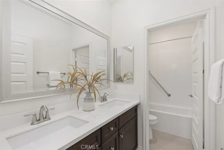 Double sink Hallway bathroom.