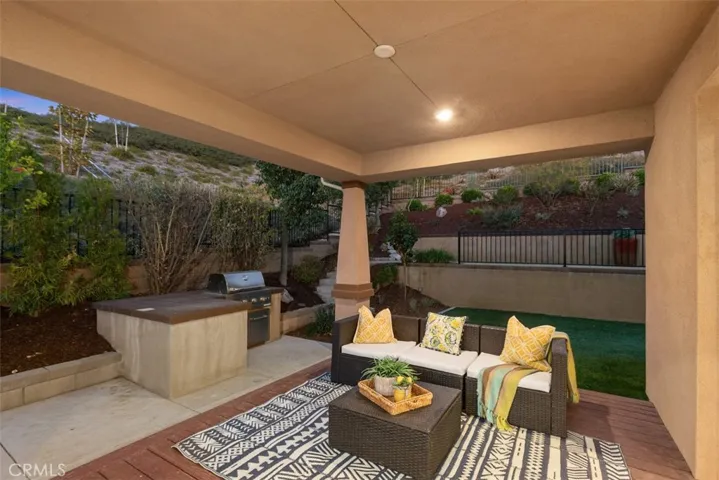 Evening covered Patio Area