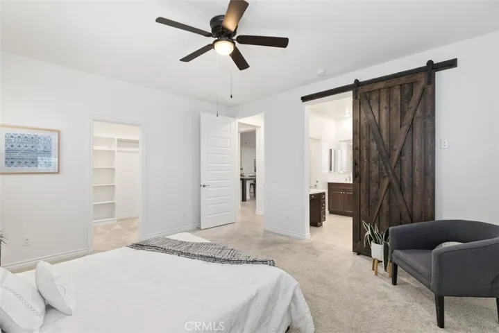 Master bedroom with Sliding Barn door