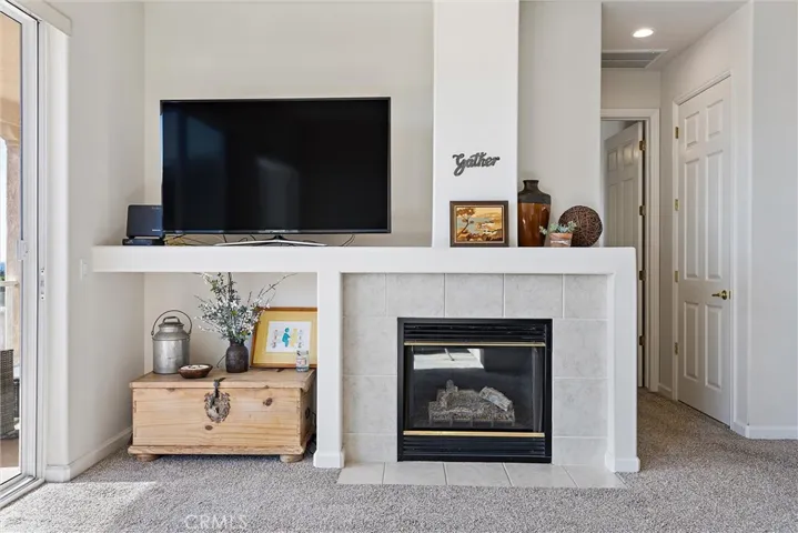 Living room gas fireplace