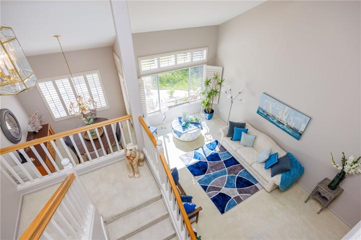 View from upstairs looking at the  formal living room