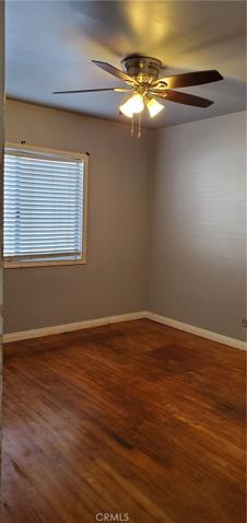 Close-up of floor and ceiling fan
