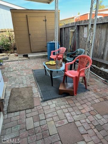 Patio at rear of driveway