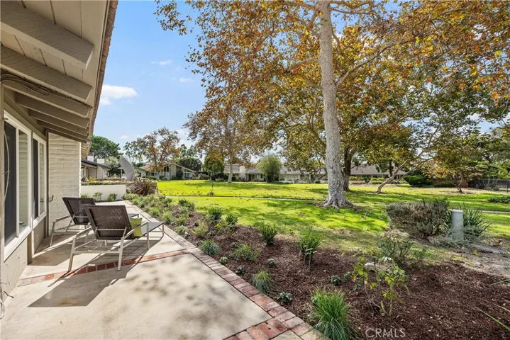 The back patio stretches a good length of the property.