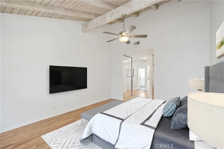 Primary master bedroom, virtually staged.