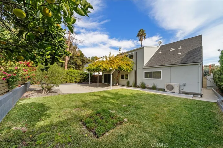 Grass area in backyard