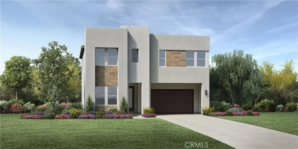 Front Elevation: Viridian CA Modern. Photo of artist rendering, home is currently under construction.