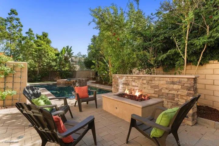 Outdoor fireplace area