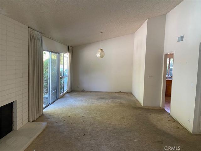 living room, dining room  fireplace