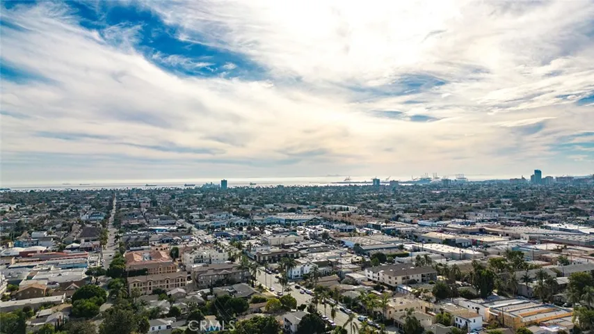 Aerial view facing the ocean
