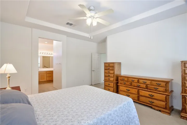 Master Bedroom W/ Tray Ceiling and Fan