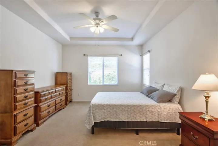 Master Bedroom W/ Tray Ceiling and Fan