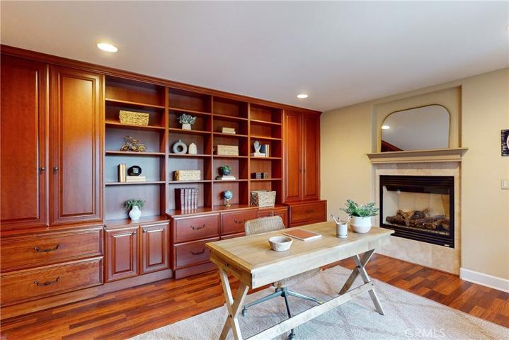 Executive Office with Cherrywood Cabinetry and Shelves