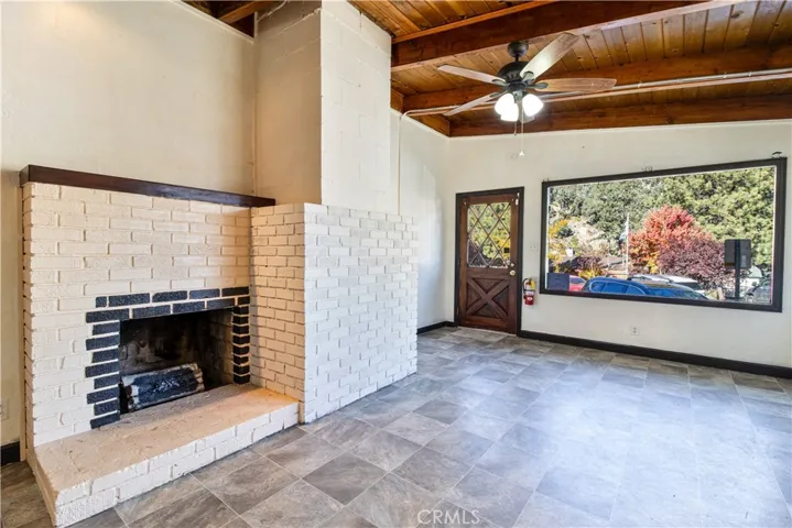 Interior of Vacant unit. Look! A Fireplace!