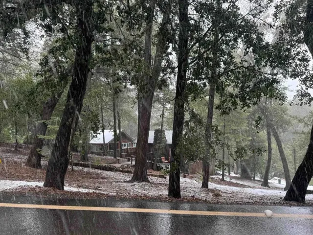 Even through the cabin has frontage road for great access, it is set back for privacy.