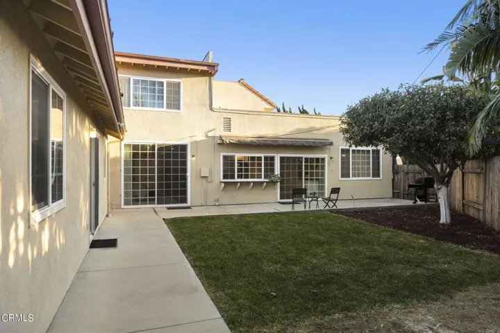 Back yard with retractable cover