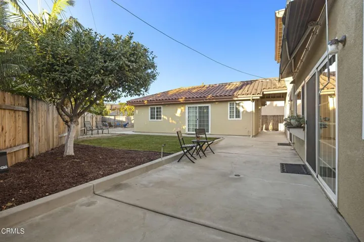Back yard with retractable cover
