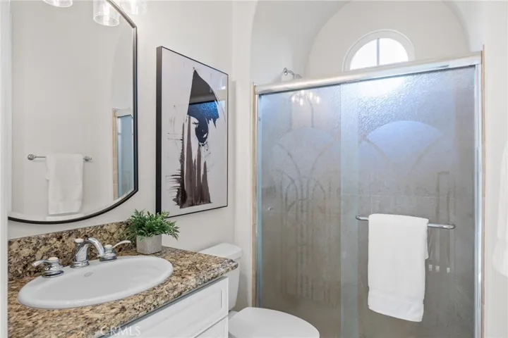 Full bath is directly adjacent to the office