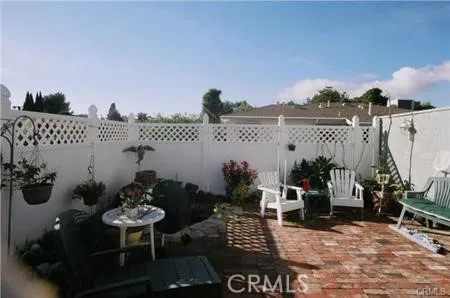 Private enclosed brick patio
